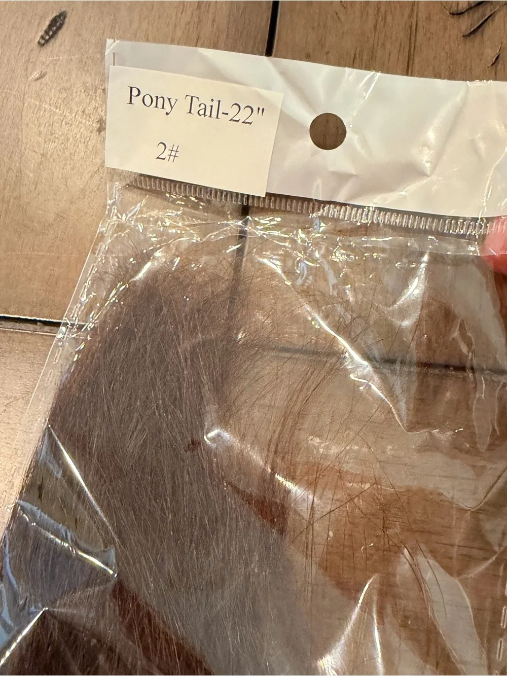 22” Dark Brown #2 Long Wavy Ponytail Extension Human Hair #028